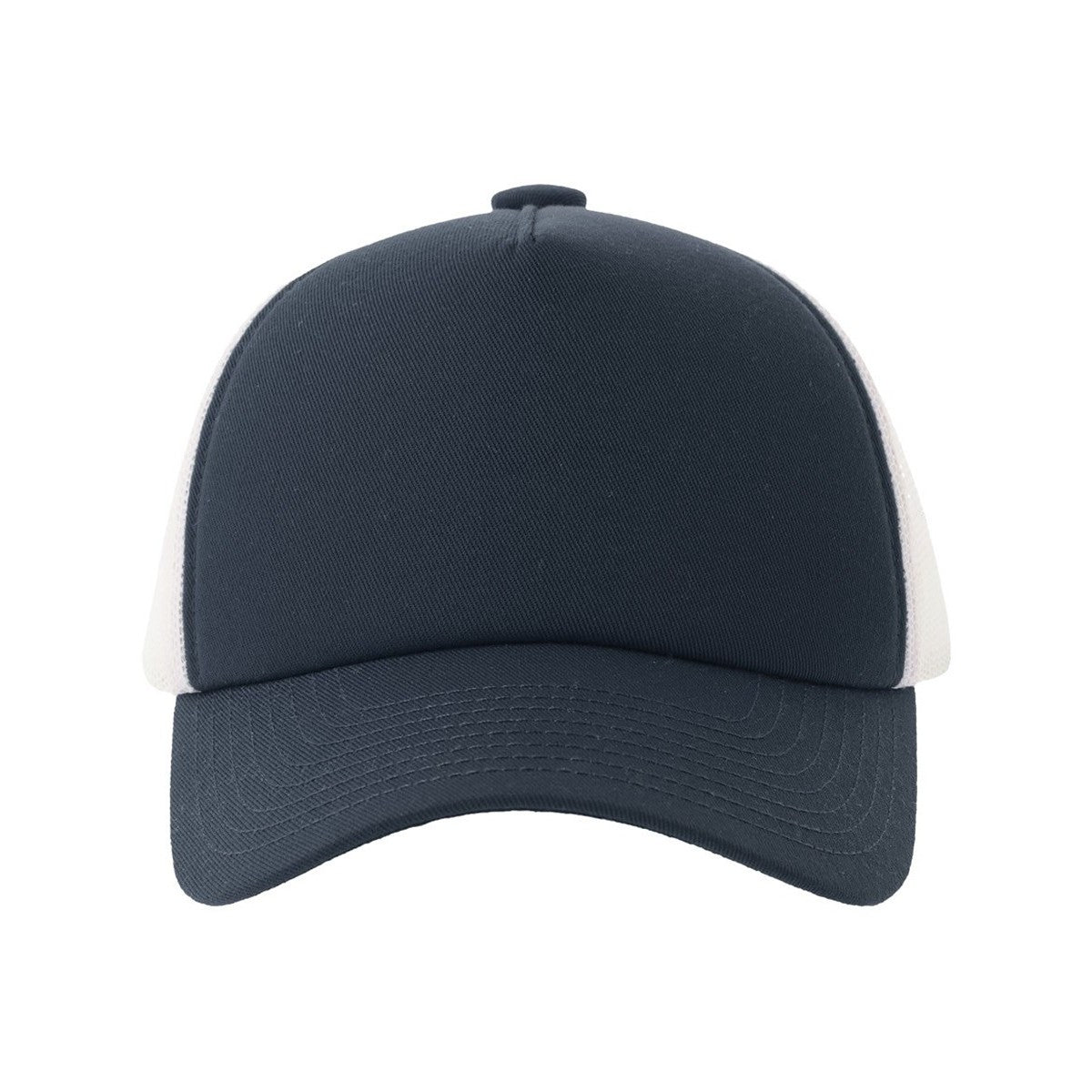 Navy - Side - Atlantis Headwear Unisex Adult Record-S 5 Panel Recycled High Profile Trucker Cap