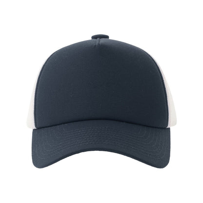 Navy - Side - Atlantis Headwear Unisex Adult Record-S 5 Panel Recycled High Profile Trucker Cap