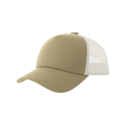 Khaki Brown - Front - Atlantis Headwear Unisex Adult Record-S 5 Panel Recycled High Profile Trucker Cap