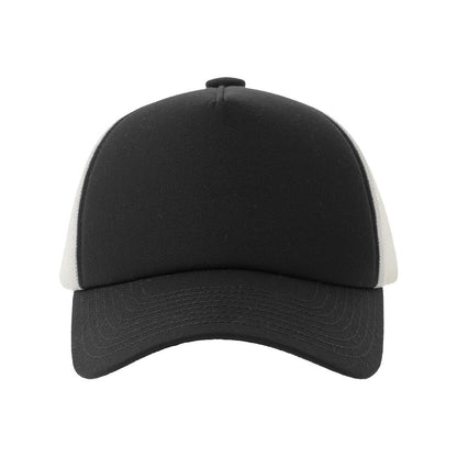 Black - Side - Atlantis Headwear Unisex Adult Record-S 5 Panel Recycled High Profile Trucker Cap