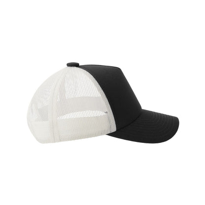 Black - Lifestyle - Atlantis Headwear Unisex Adult Record-S 5 Panel Recycled High Profile Trucker Cap