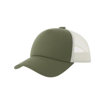 Olive - Front - Atlantis Headwear Unisex Adult Record-S 5 Panel Recycled High Profile Trucker Cap