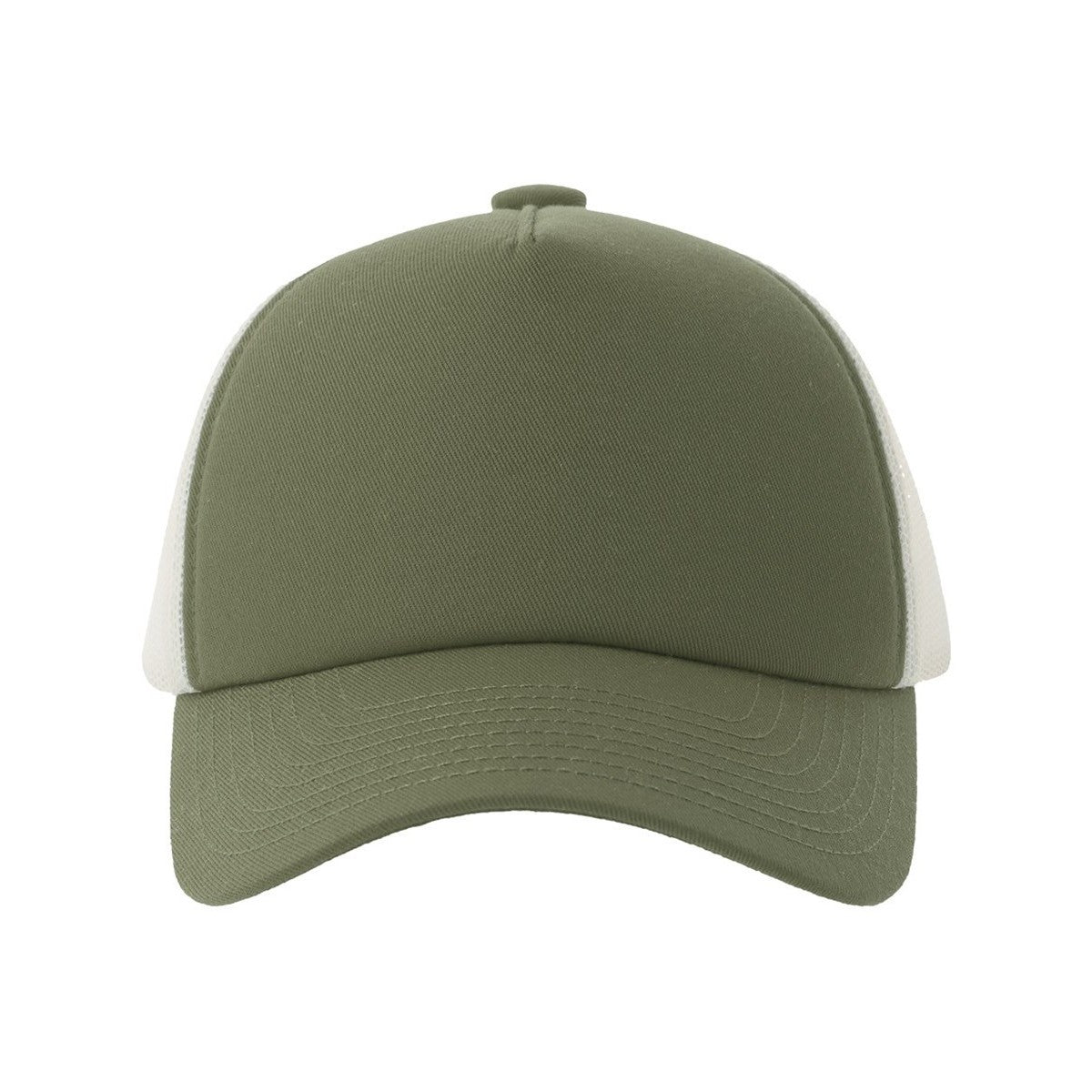 Olive - Side - Atlantis Headwear Unisex Adult Record-S 5 Panel Recycled High Profile Trucker Cap