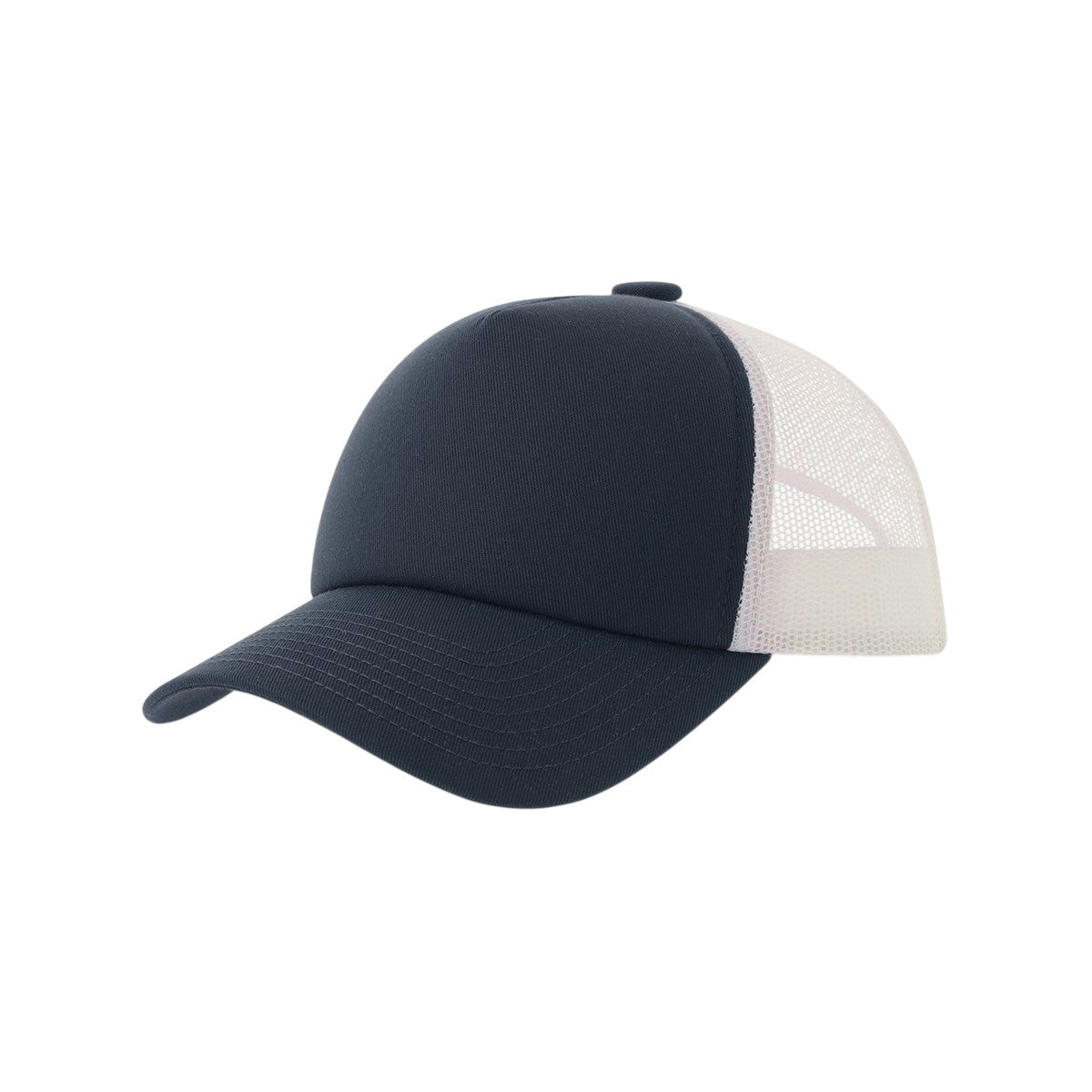 Navy - Front - Atlantis Headwear Unisex Adult Record-S 5 Panel Recycled High Profile Trucker Cap