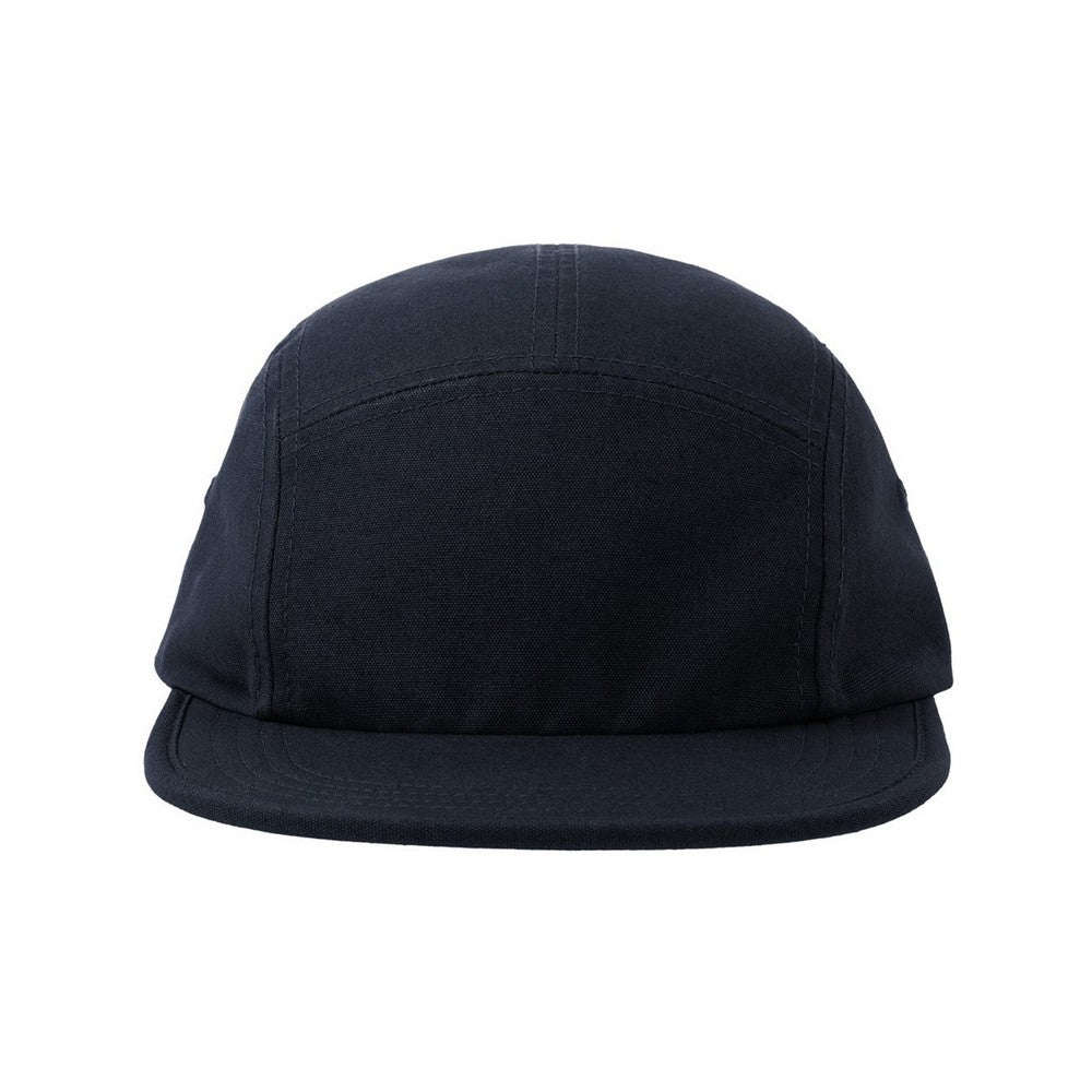Navy - Side - Atlantis Unisex Adult Darwin Canvas Camper Cap