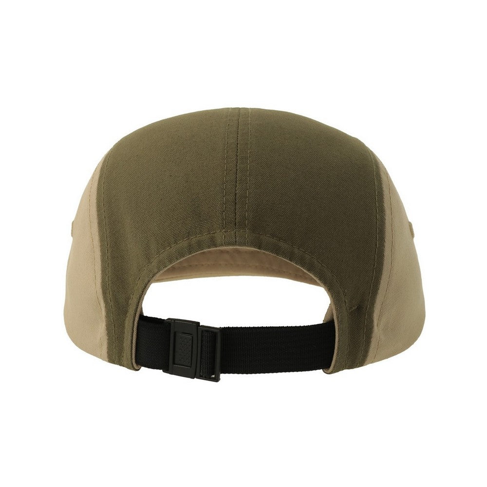Off White-Olive-Khaki Green - Back - Atlantis Unisex Adult Darwin Canvas Camper Cap