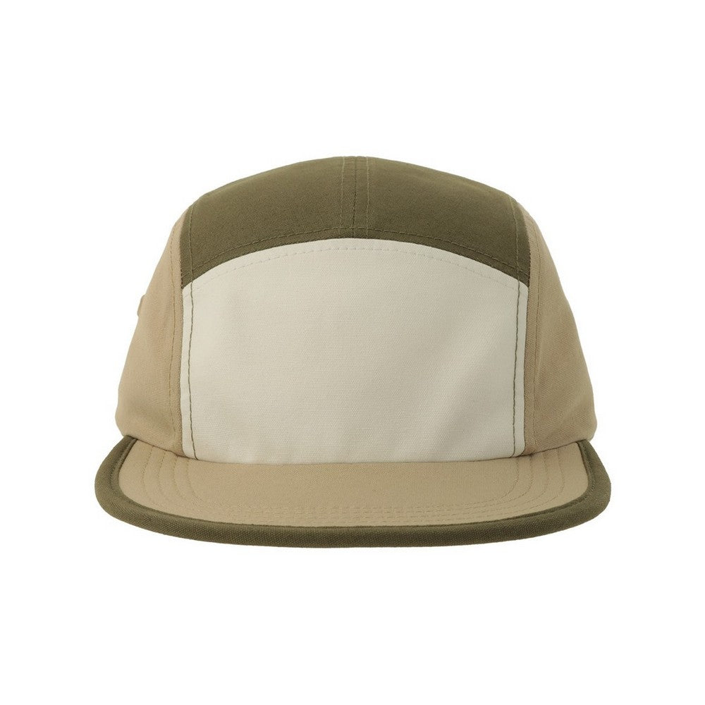 Off White-Olive-Khaki Green - Side - Atlantis Unisex Adult Darwin Canvas Camper Cap