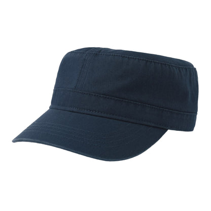 Navy - Front - Atlantis Unisex Adult Curved Organic Unstructured Cap