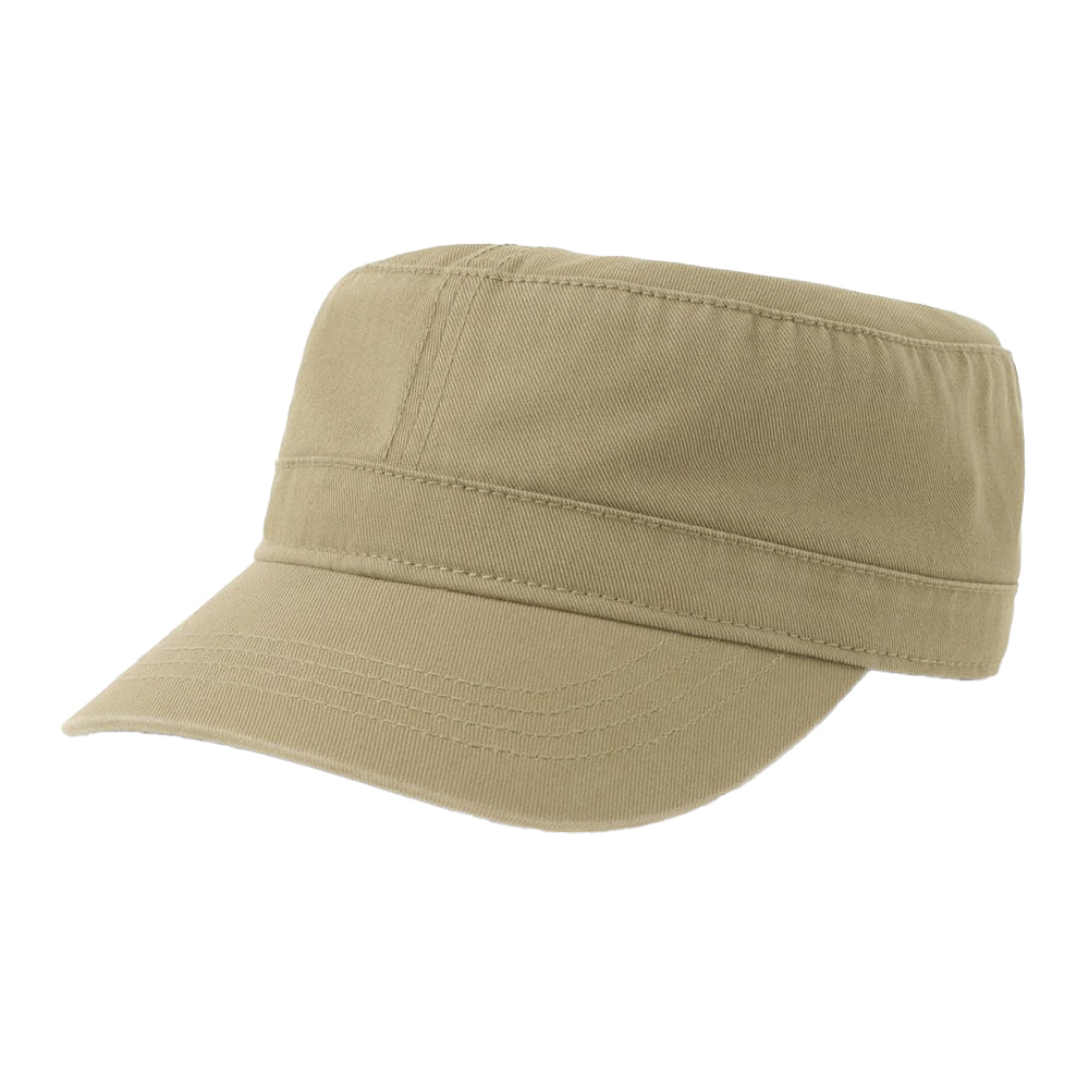 Khaki - Front - Atlantis Unisex Adult Curved Organic Unstructured Cap