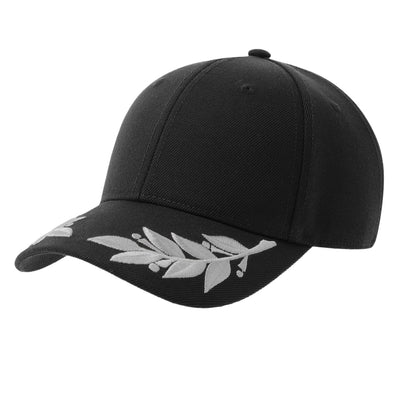 Black - Side - Atlantis Unisex Adult Winner S 6 Panel Structured Baseball Cap