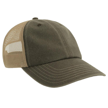 Olive-Khaki - Front - Atlantis Unisex Adult Acteon 6 Panel Trucker Cap