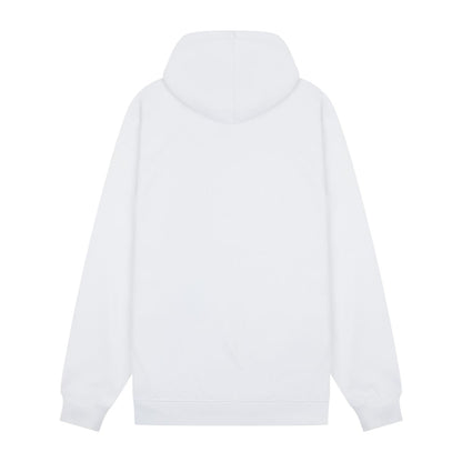 White - Back - Casual Classics Unisex Adult Core Combed Cotton Hoodie