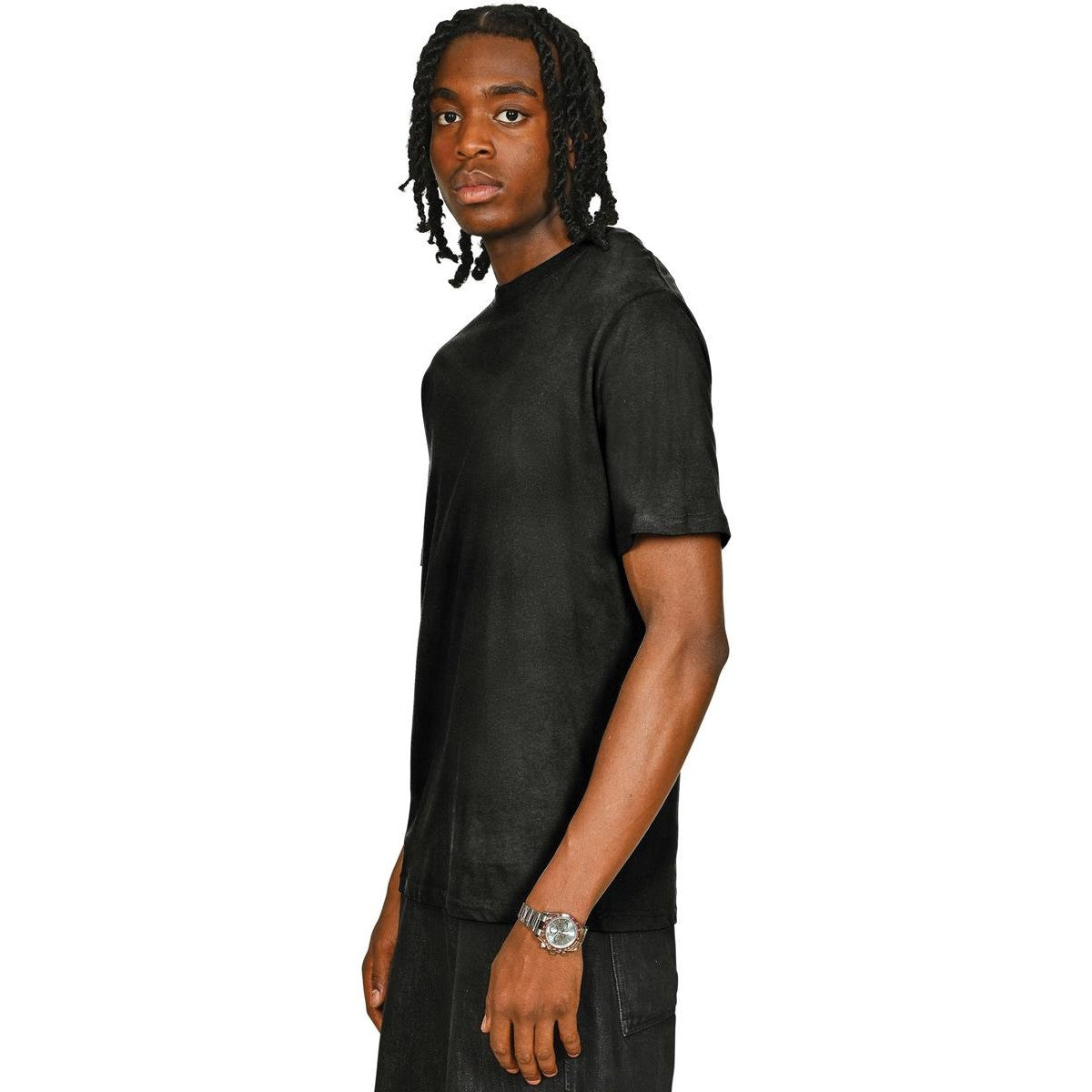 Acid Black - Side - Casual Classics Unisex Adult Combed Cotton Regular T-Shirt