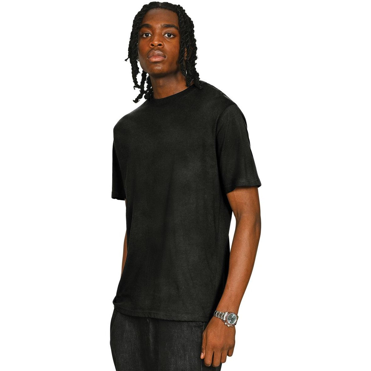 Acid Black - Front - Casual Classics Unisex Adult Combed Cotton Regular T-Shirt