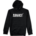 Black - Front - Addict Mens Stencil Logo Hoodie