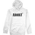 White - Front - Addict Mens Stencil Logo Hoodie