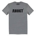 Heather Grey - Front - Addict Unisex Adult Stencil Logo T-Shirt