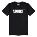 Black - Front - Addict Unisex Adult Stencil Logo T-Shirt