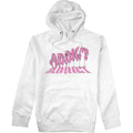 White-Pink - Front - Addict Unisex Adult Melted Logo Hoodie