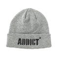 Light Grey Heather - Front - Addict Embroidered Cuffed Beanie