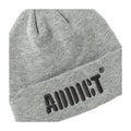 Light Grey Heather - Back - Addict Embroidered Cuffed Beanie