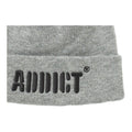 Light Grey Heather - Side - Addict Embroidered Cuffed Beanie