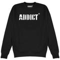 Black-White - Front - Addict Unisex Adult Stencil Logo Sweatshirt