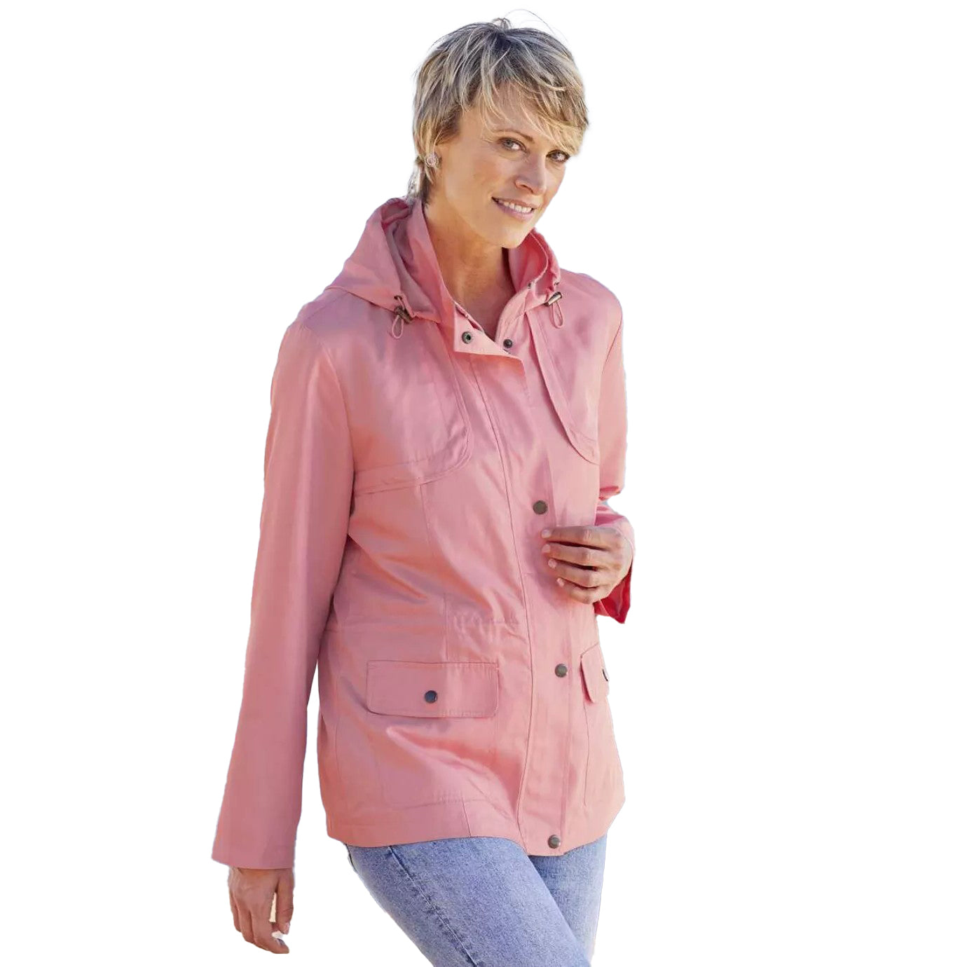 Pink - Back - Atlas for Women Womens-Ladies Lightweight Windbreaker