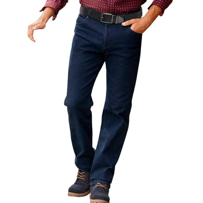 Dark Blue - Side - Atlas For Men Mens Stretch Regular Jeans