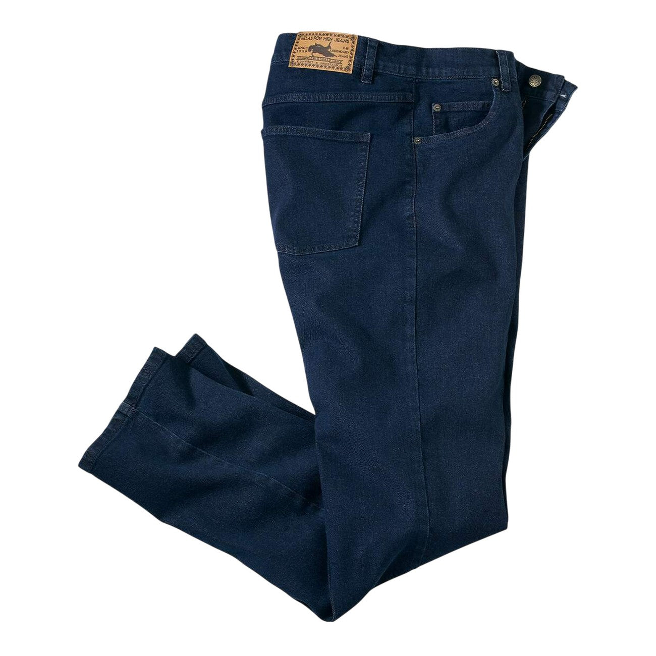 Dark Blue - Back - Atlas For Men Mens Stretch Regular Jeans