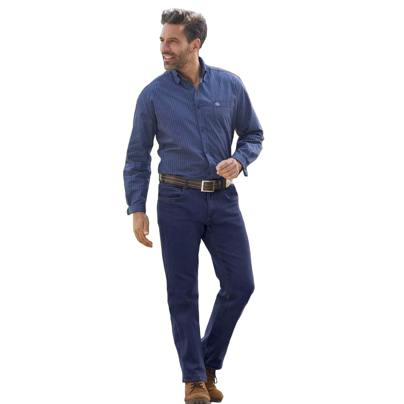 Blue - Lifestyle - Atlas For Men Mens Part Elasticated Jeans