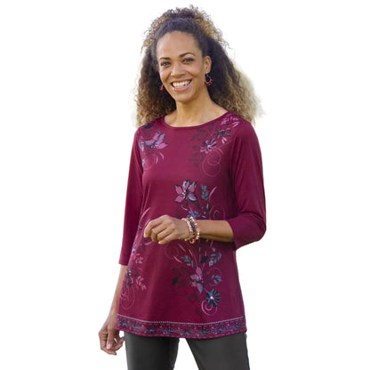 Raspberry - Back - Atlas for Women Womens-Ladies Boat Neck Tunic