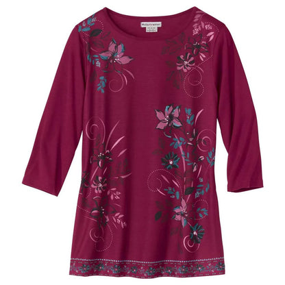 Raspberry - Front - Atlas for Women Womens-Ladies Boat Neck Tunic