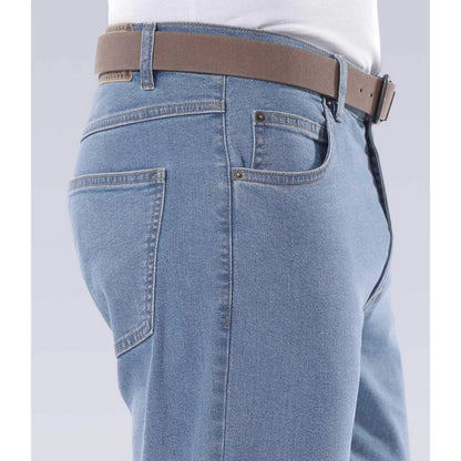 Blue - Side - Atlas For Men Mens Stretch Regular Jeans