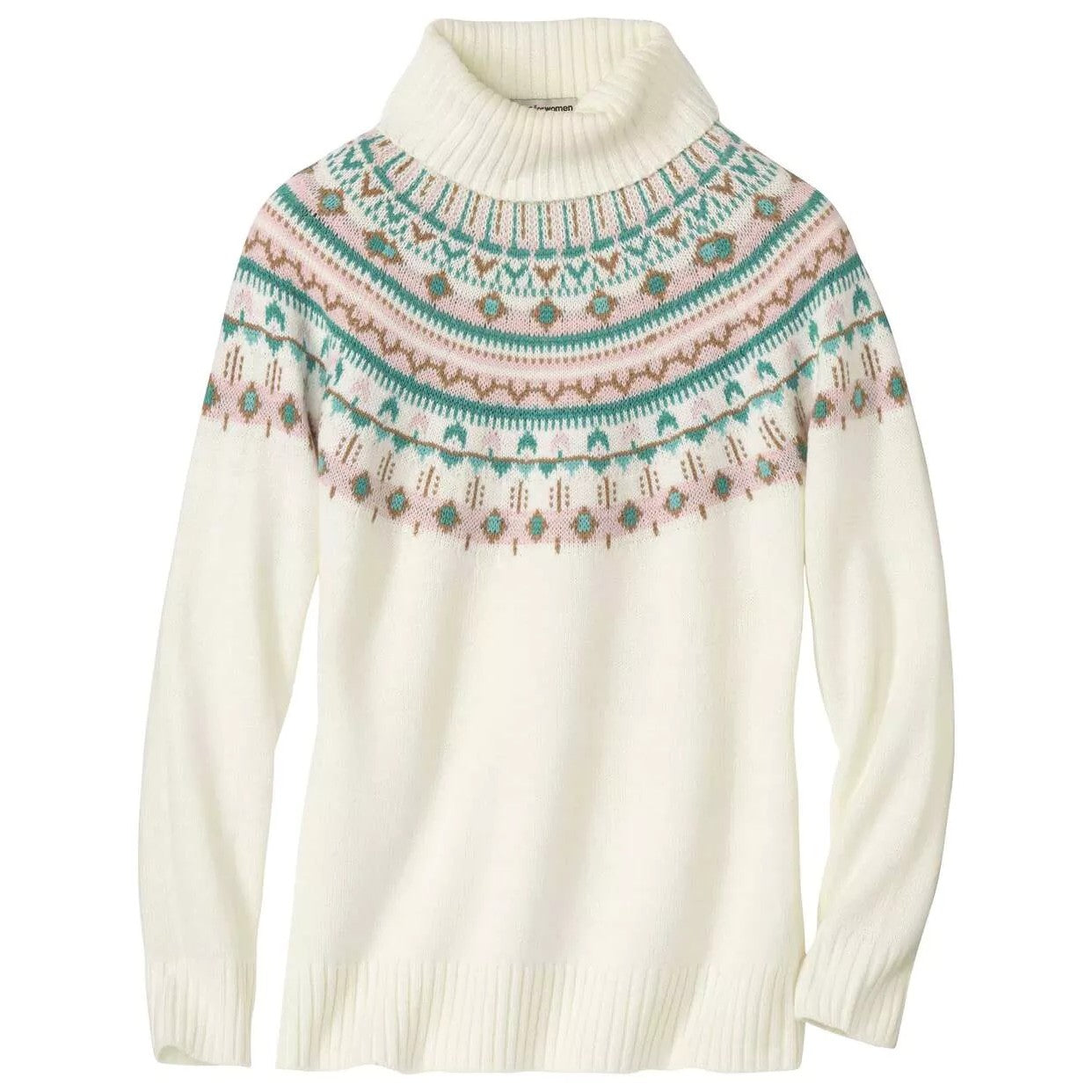 Ecru - Front - Atlas for Women Womens-Ladies Knitted Roll Neck Jumper