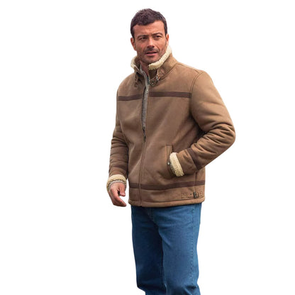 Camel - Lifestyle - Atlas For Men Mens Faux Suede Sherpa Lined Padded Jacket