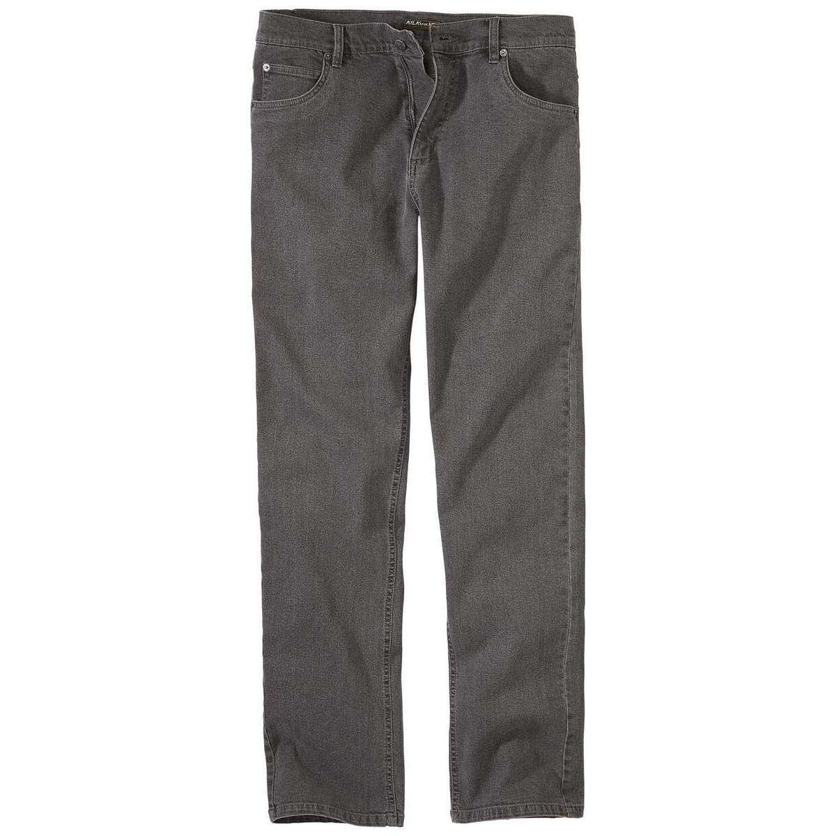 Grey - Front - Atlas For Men Mens Denim Regular Jeans