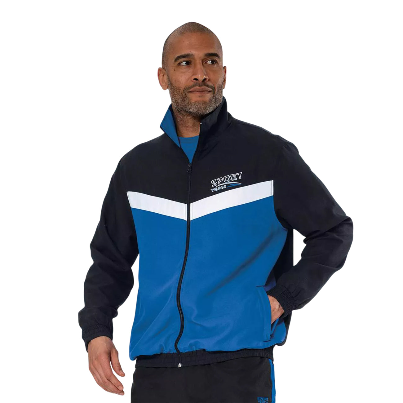 Black-Blue - Back - Atlas For Men Mens Sport Team Microfibre Jacket