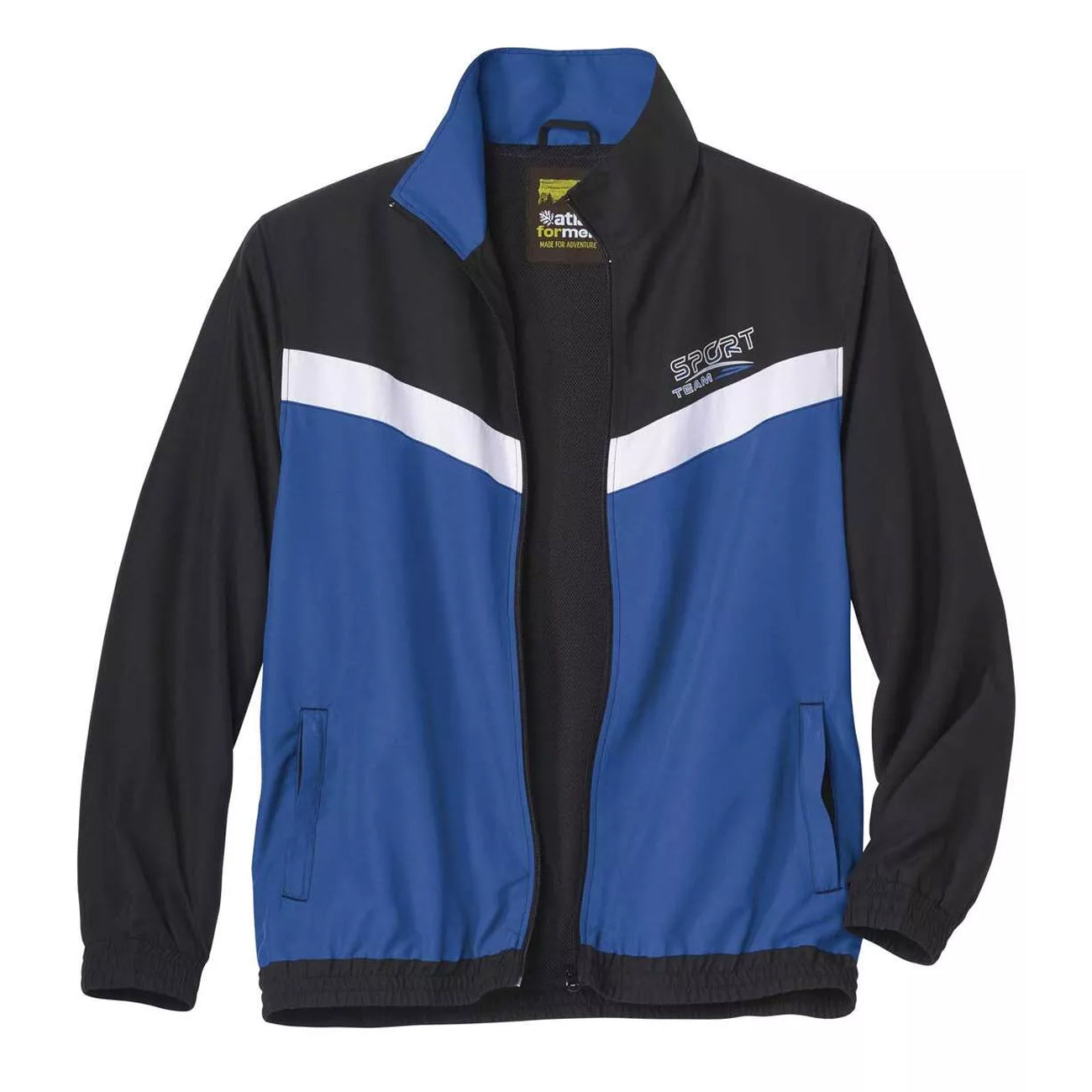 Black-Blue - Front - Atlas For Men Mens Sport Team Microfibre Jacket