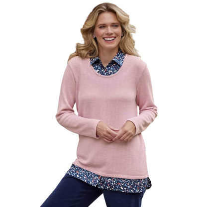 Pink - Back - Atlas for Women Womens-Ladies 2 in 1 Jumper