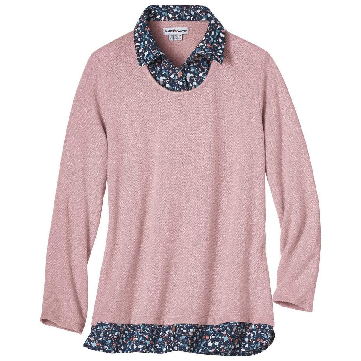 Pink - Front - Atlas for Women Womens-Ladies 2 in 1 Jumper