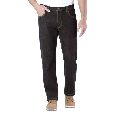Black - Back - Atlas For Men Mens Stretch Straight Leg Jeans