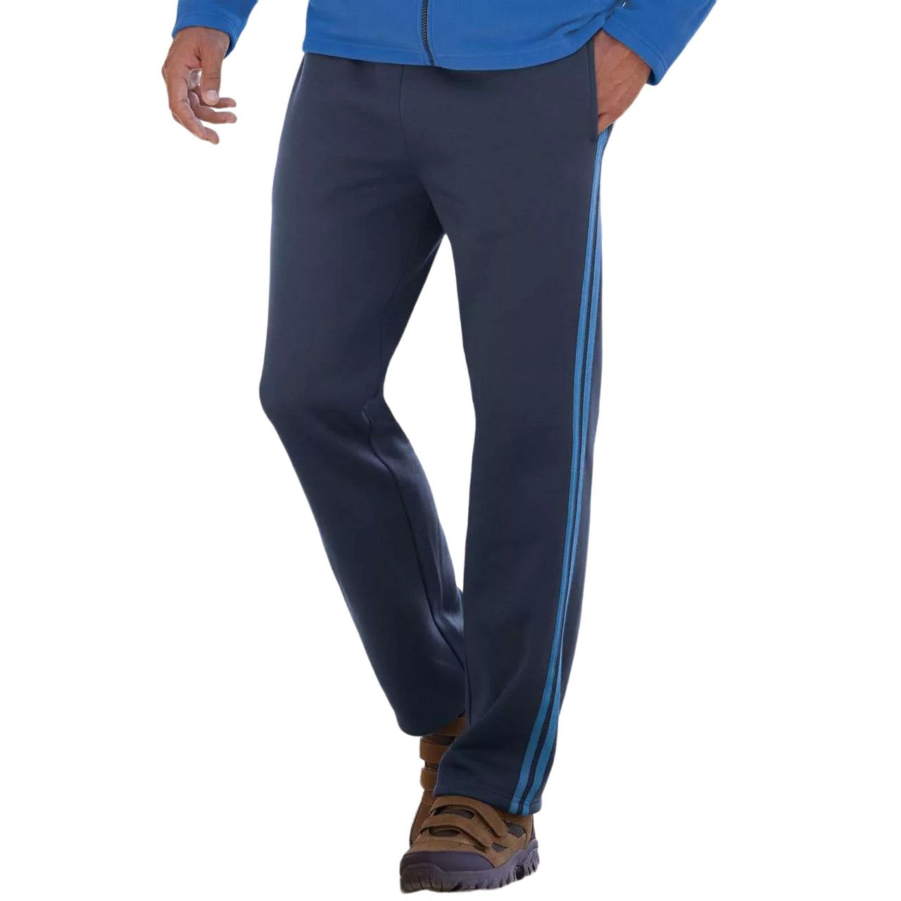 Navy - Back - Atlas For Men Mens Brushed Fleece Jogging Bottoms