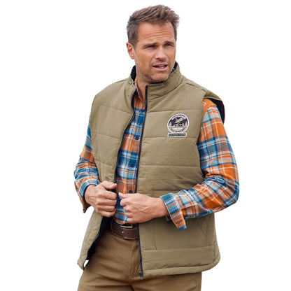 Taupe - Back - Atlas For Men Mens Quilted Gilet