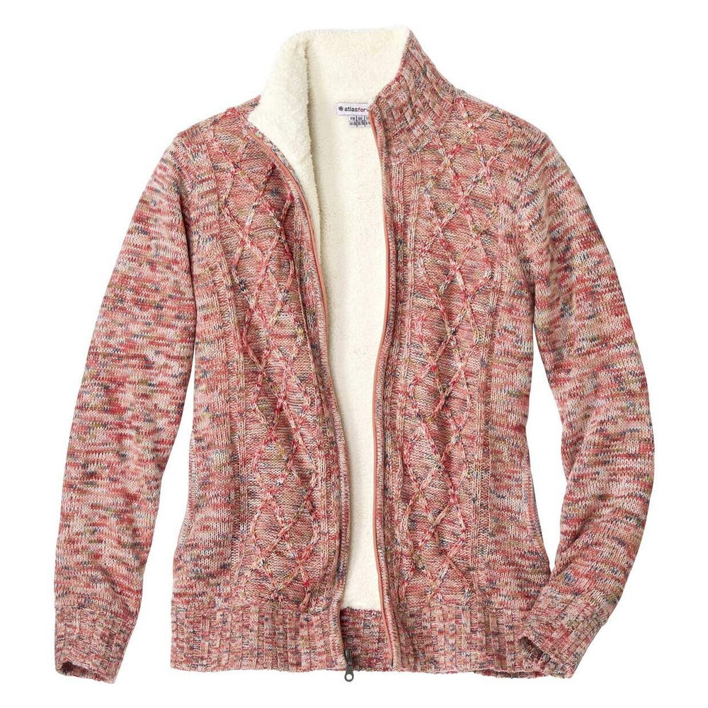Pink - Front - Atlas for Women Womens-Ladies Knitted Jacket