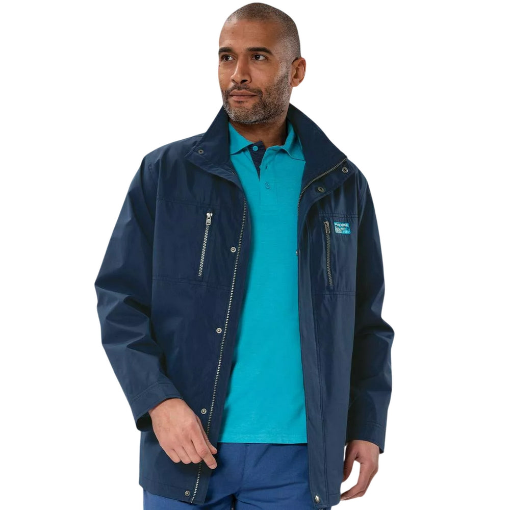 Navy - Side - Atlas For Men Mens Water Repellent Windbreaker