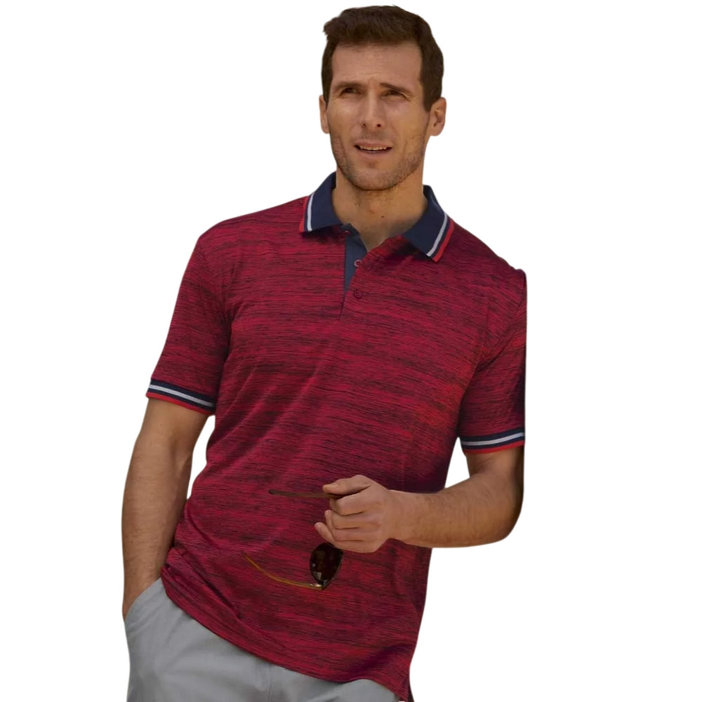 Light Grey-Red - Side - Atlas For Men Mens Jersey Polo Shirt (Pack of 2)