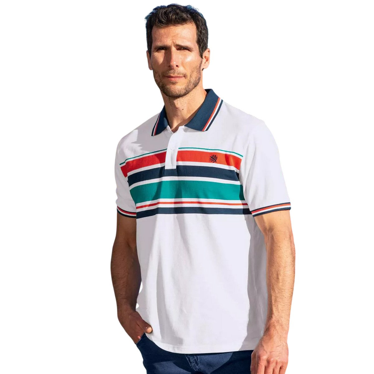 White - Back - Atlas For Men Mens Pique Polo Shirt