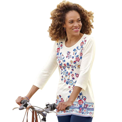 Off White - Side - Atlas for Women Womens-Ladies Floral Top