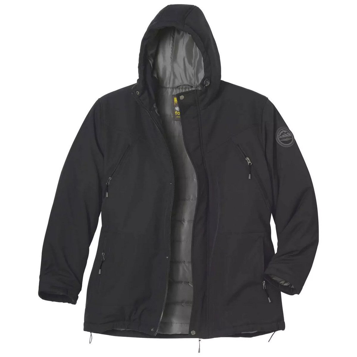 Black - Front - Atlas For Men Mens Softshell Hooded Parka